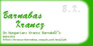 barnabas krancz business card